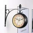 thumbnail image 1 of Two-Sided Station Clock Double-Sided Wall Clock Retro Grandfather Clock Paddington Station Wall Clock Vintage Antique-Look Bracket Hanging Decorative Clock For Garden Indoors, Clock 12.12 * 7.5 Cm, 1 of 8