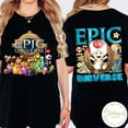 thumbnail image 1 of Two-Sided Super Mario Epic Universe T-Shirt, Mario Luigi Princess Peach Epic Universe Family Shirt,Black Color,Size 3XL, 1 of 5