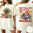 thumbnail image 1 of Two-Sided Super Mario Epic Universe T-Shirt, Mario Luigi Princess Peach Epic Universe Family Shirt, Epic Family Vacation 2025 Tee, 1 of 5