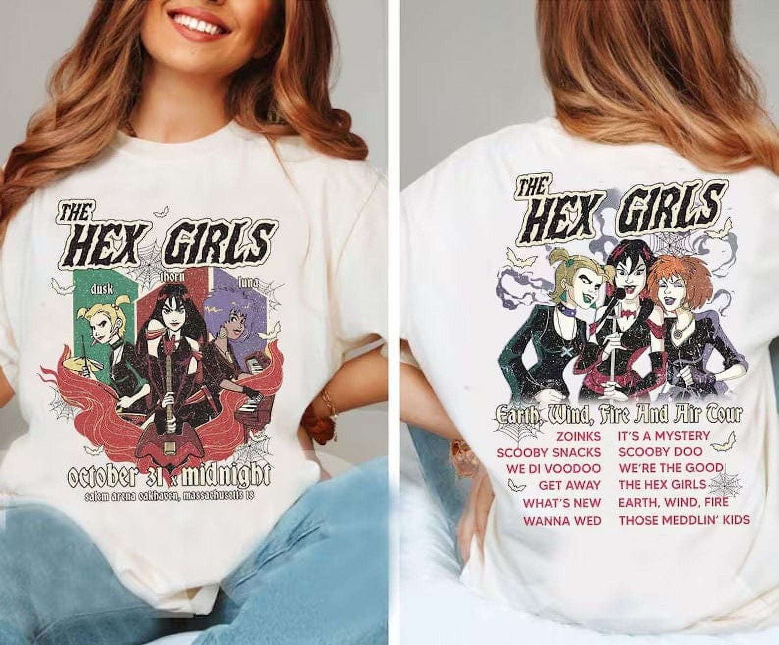 TwoSided Vintage The Hex Girls Tour Rock Band Shirt, The Hex Girls