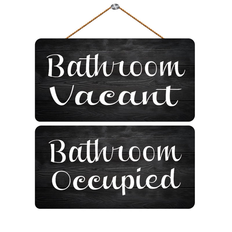 Two-Sides Bathroom Vacant Bathroom Occupied Hanging Wood Sign 12X6 Inch - Walmart.com for Free Printable Occupied Vacant Sign Printable