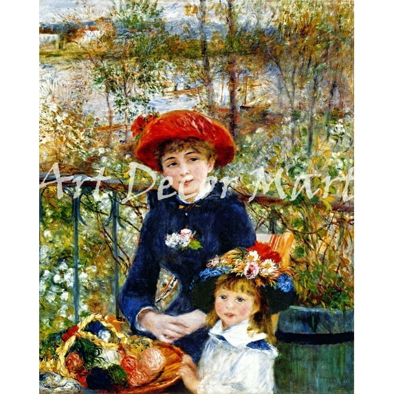 Two Sisters-Renoir - CANVAS OR FINE PRINT WALL ART