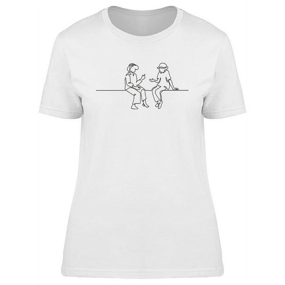 Two Sitting Old Women Talking T-Shirt Women -Image by Shutterstock, Female Large