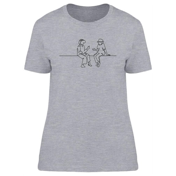 Two Sitting Old Women Talking T-Shirt Women -Image by Shutterstock, Female Large