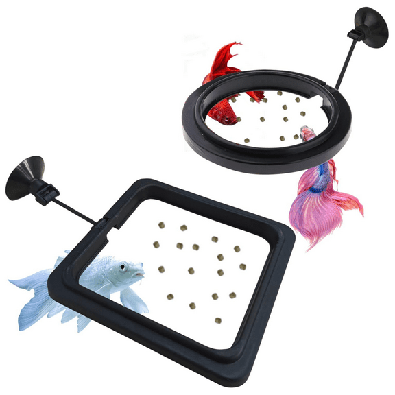 Two Sizes and Different Shapes Fish Feeding Ring for Aquarium: Floating Food Rings for Betta Tank