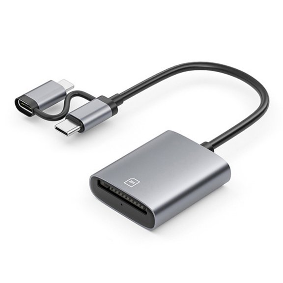 Two Slot MS Card Reader For Phone Pad Aluminum Alloy MS Memory Sticks Adapter 8Pin Type C Port