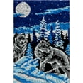 thumbnail image 1 of Two Snow Wolves | Rug Making Latch Hooking Kit, 1 of 9