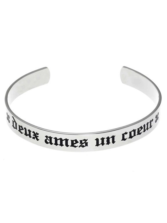Two Souls One Heart French Love Cuff Bracelet - Romantic Soulmate Gift