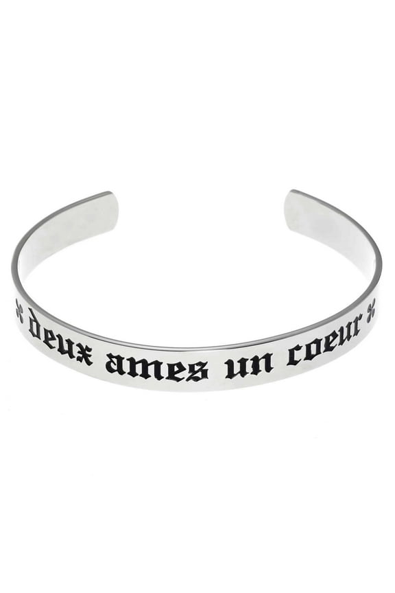 Two Souls One Heart French Love Cuff Bracelet - Romantic Soulmate Gift