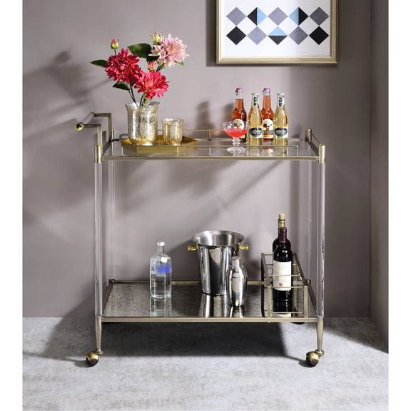 Two Spacious Glass Shelves - Showcase Decor Items - Bedroom or Kitchen - Durable Design for Long Use