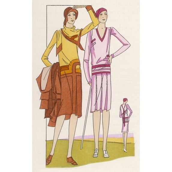 Two Sporty Outfits By Doeuillet-Doucet And Joseph Paquin Poster Print By Mary Evans Picture Library