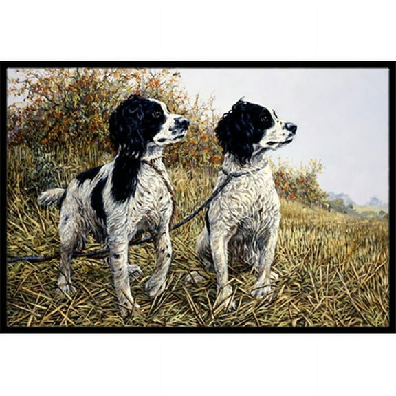 Two Springer Spaniels by Michael Herring Indoor or Outdoor Mat, 18 x 27