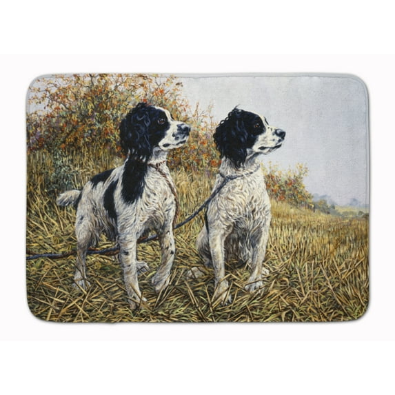 Two Springer Spaniels by Michael Herring Machine Washable Memory Foam Mat