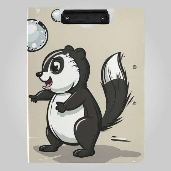 Two Squirrels Playing Bubbles Foldable Binder Folder Clipboard with Pen Slot Double Clips A4 Size File Storage