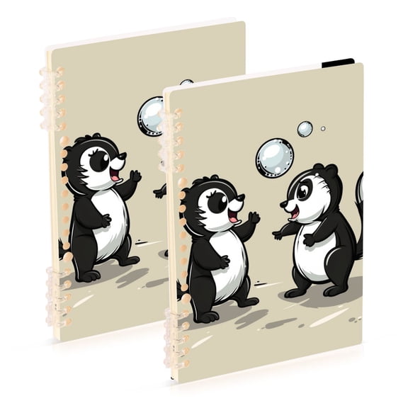 Two Squirrels Playing Bubbles Notebook Detachable Coil Notebook Diary Plan Book A5 Size 60 Pages 1 Pack