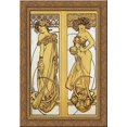 thumbnail image 1 of Two Standing Women 16x24 Gold Ornate Wood Framed Canvas Art by Mucha, Alphonse, 1 of 2