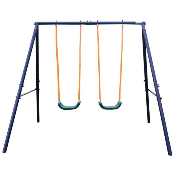 Two Station Swing Set for Children 2 Seat Porch Swing Outdoor Indoor
