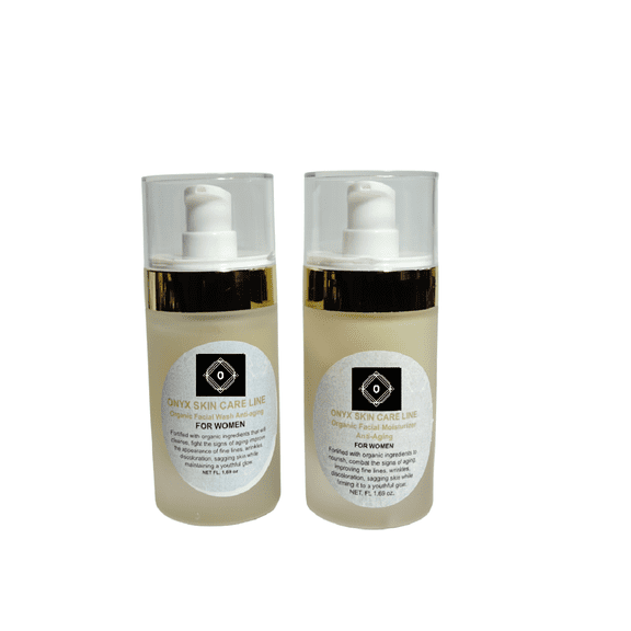 Onyx Skin Care Line Two-Step Anti-Aging System Facial Wash and Moisturizer for Women