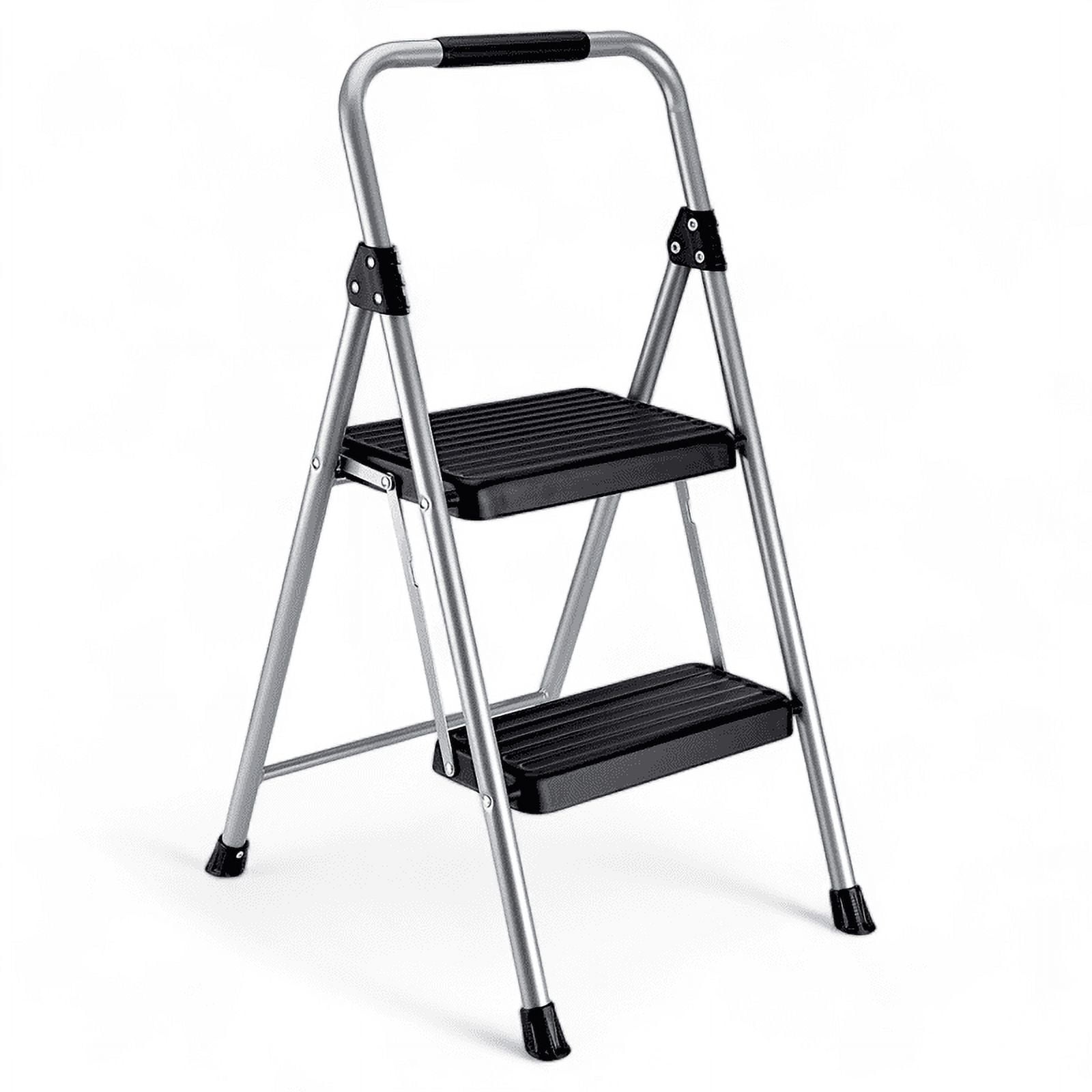 Franklin Foldable Two-Step Steel Stool with Ergonomic Handle