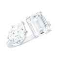 thumbnail image 1 of Rosec Jewels Moissanite Toi Et Moi Engagement Ring for Women - 2 Stone Ring - D-VS1 Quality Certified, 10K White Gold, US 9.00, 1 of 9