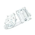 thumbnail image 1 of Rosec Jewels Moissanite Toi Et Moi Engagement Ring for Women - 2 Stone Ring - D-VS1 Quality Certified, 14K White Gold, US 3.50, 1 of 9