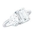 thumbnail image 1 of Rosec Jewels Pear and Emerald Cut Moissanite Toi Et Moi Engagement Ring for Women - 2 Stone Ring - D-VS1 Quality, 18K White Gold, US 11.50, 1 of 9