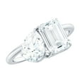 thumbnail image 1 of Rosec Jewels Pear and Emerald Cut Moissanite Toi Et Moi Engagement Ring for Women - 2 Stone Ring - D-VS1 Quality, 925 Sterling Silver, US 7.50, 1 of 9