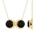 thumbnail image 1 of Rosec Jewels Natural Black Spinel Infinity Necklace for Women - Toi Et Moi Necklace - AAA Grade - Ready to Gift with Jewelry Box, 18K Yellow Gold, 1 of 8