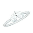 thumbnail image 1 of Rosec Jewels Moissanite Toi Et Moi Ring for Women - Moissanite Promise Ring - D-VS1 Quality Certified, 14K White Gold, US 7.50, 1 of 9
