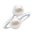 thumbnail image 1 of Rosec Jewels Cultured Freshwater Pearl Toi Et Moi Engagement Ring - Wrap Ring for Women - AAA Quality - with Jewelry Box, 925 Sterling Silver, US 4.00, 1 of 8