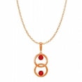 thumbnail image 1 of Two Stone Rubies Double Circle Pendant in 14K Rose Gold, 1 of 1