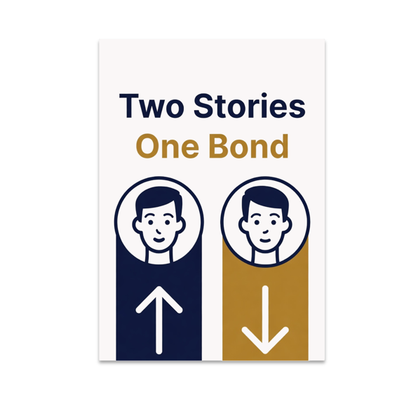 Two Stories One Bond Twin Wall Art - Family Decor - 13x19 Poster Print