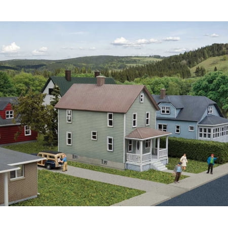 Two-Story Frame House -- Kit - 3-3/8 x 1-1/2 x 2-3/8" 8.6 x 4 x 5.9cm - Scale: N