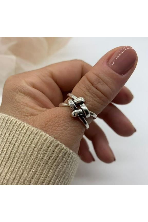 Two Strand Celtic Knot Ring-Promise or Friendship Ring-Knot Love-Thumb Rings Ring Size- 10.5