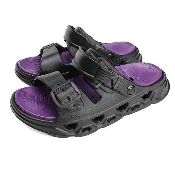Men's Double Buckle Slide Sandals Non-Slip Sandals for Casual Outdoor Wear