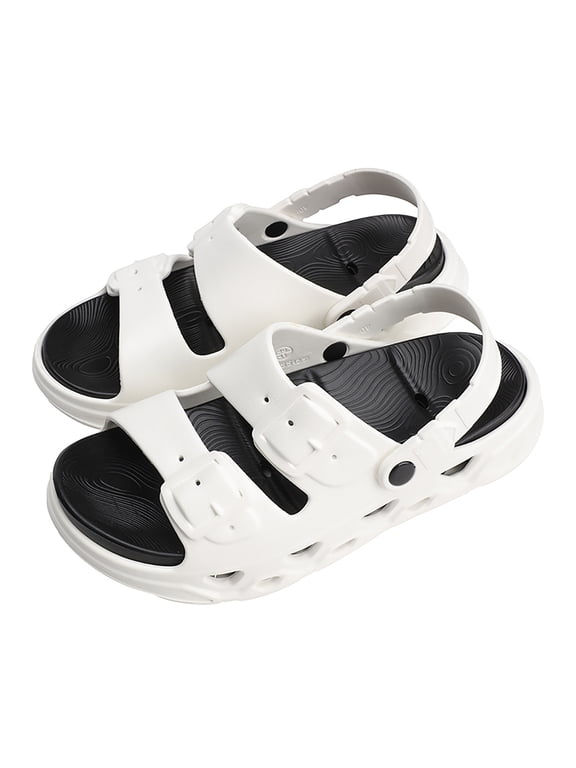 Men's Double Buckle Slide Sandals Non-Slip Sandals for Casual Outdoor Wear
