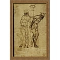 thumbnail image 1 of Two Studies for Christ at the Column 26x40 Large Gold Ornate Wood Framed Canvas Art by Andrea Mantegna, 1 of 2