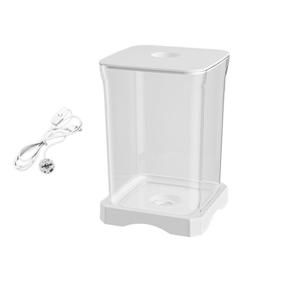 Two-Style Mini Fish Tank - Rectangular, Built-in Light & Feeding Hole - Desktop Aquarium for Home/Office