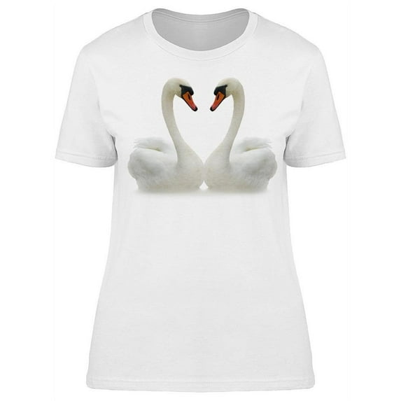 Two Swans Make Heart Shape T-Shirt Women -Image by Shutterstock, Female Large