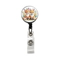 thumbnail image 1 of Two Sweet Foxes Retractable Reel ID Badge Key Card Name Tag Holder with Clip, 1 of 6