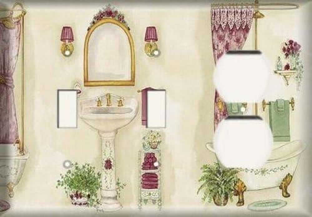 Two Switch/One Duplex Receptacle Plate Pedestal Sink Bathroom