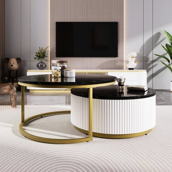 Two-Table Nesting Configuration | Allows for Customized Space Arrangement | Creates a Sophisticated Ambiance