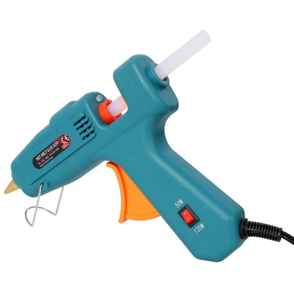 Two Temperature Hot Glue for DIY Craft Repair, 30Pcs Glue Sticks, Portable Storage Bag, Green Plastic Thermo Tool for Household and Office Projects