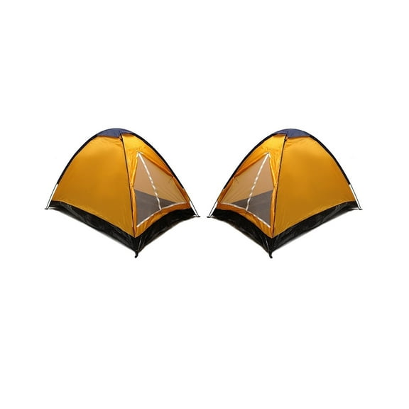 Two Tent Pack of 2 Person Dome Camping Tents 7x5' - Orange, Sealed Bottom