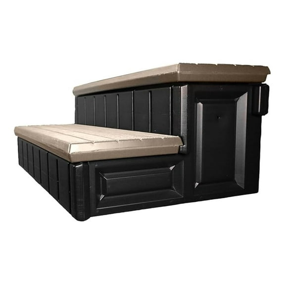 Two Tier 36" Wide Deluxe Hot Tub Step. Non-Skid Spa Steps, Easy Installation, Sturdy, Long Lasting Upgrade to Your Space. Proudly Made in USA. - Portabello