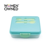 Melii Two-Tier Bento Box , Blue, Mint & Lime