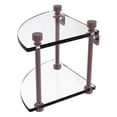 thumbnail image 1 of Two Tier Corner Glass Shelf - Antique Copper, 1 of 5