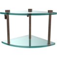 thumbnail image 1 of Two Tier Corner Glass Shelf - Venetian Bronze, 1 of 5
