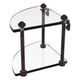 thumbnail image 1 of Two Tier Corner Glass Shelf - Venetian Bronze, 1 of 2