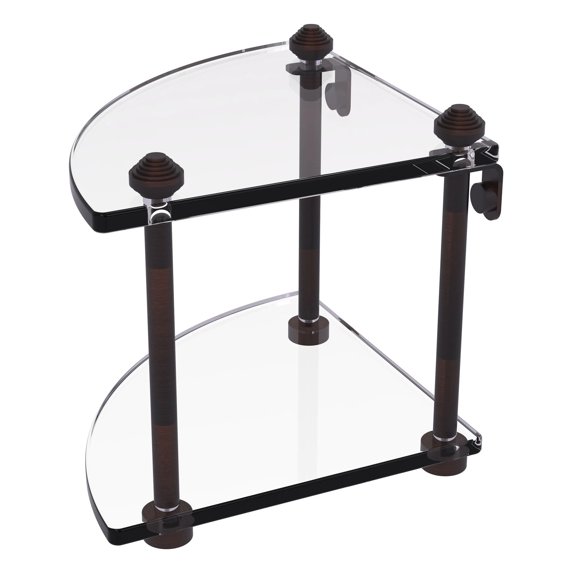 Two Tier Corner Glass Shelf - Venetian Bronze